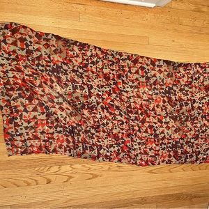 Large Semi-Sheer Red and Beige Lightweight Fashion Scarf